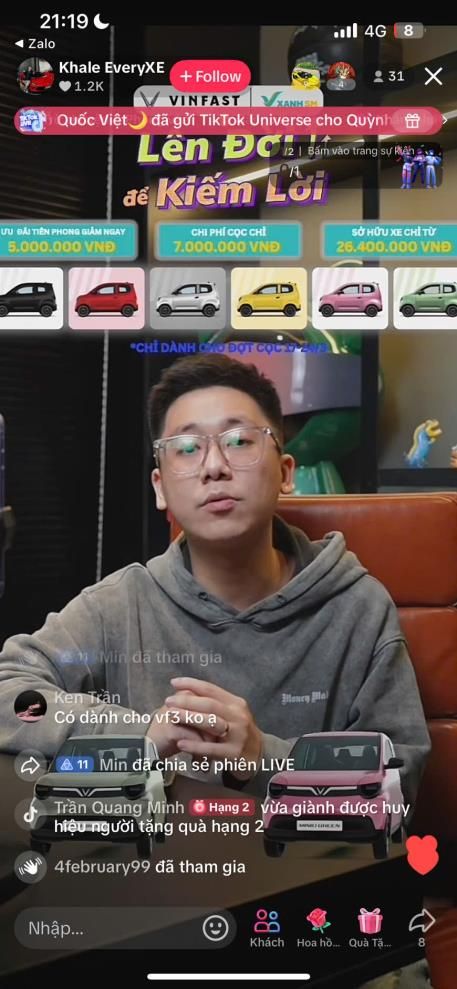 Phiên livestream ra mắt xe của Xanh SM